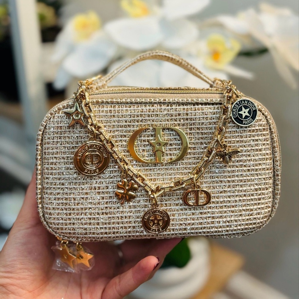 Chic Designer Women's Bag with Gold Accents